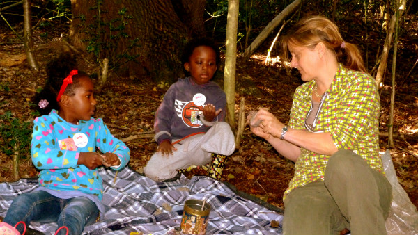 Children making bugs