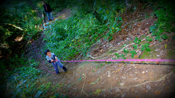 Child climbing slope