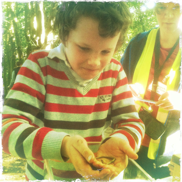 Child with slowworm