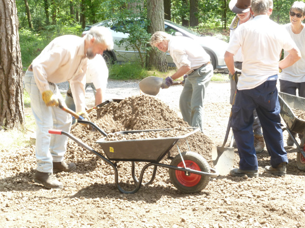 A much smaller pile of aggregate